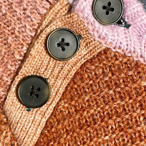 Madewell Space Dyed Striped Sweater Button Shoulder Crew Pullover Wool Alpaca XL - Picture 8 of 13